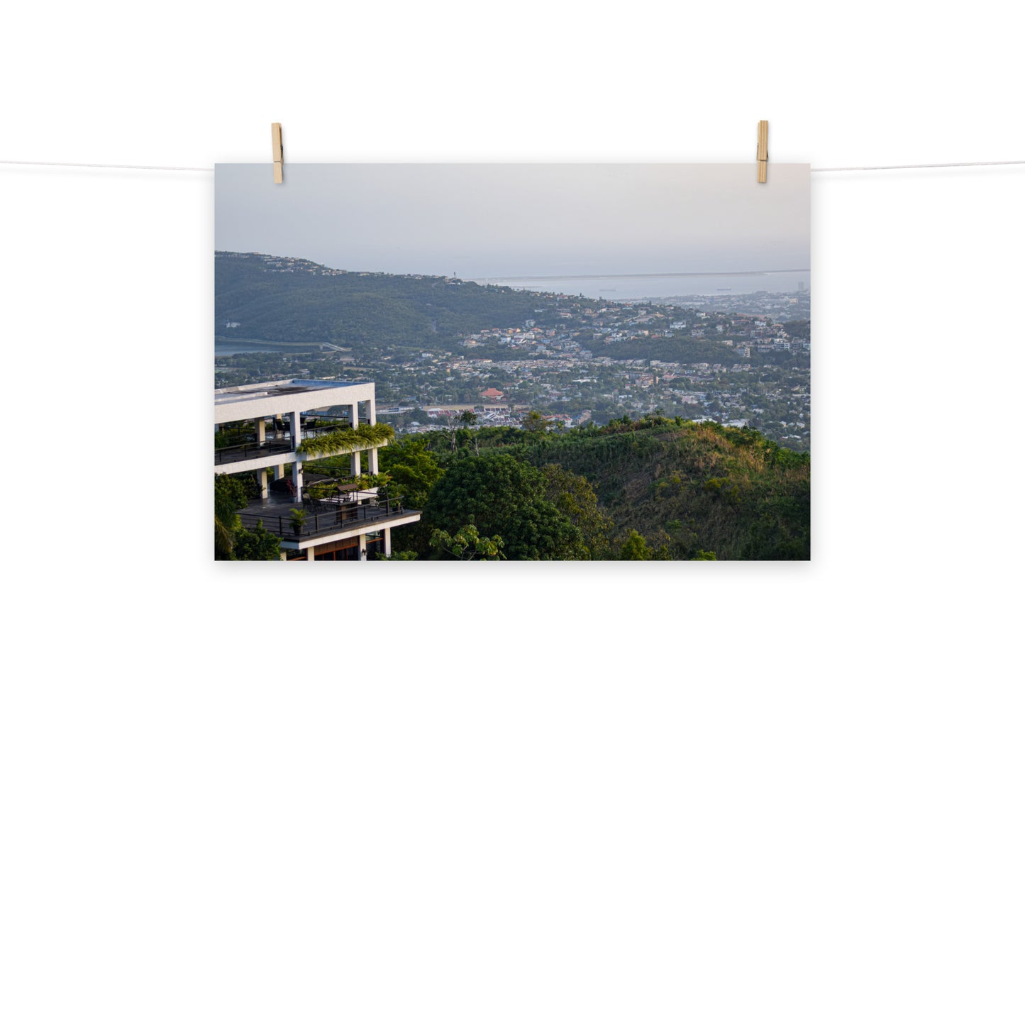 A photo overlooking the city and sea from the hills of Kingston, St. Andrew, Jamaica