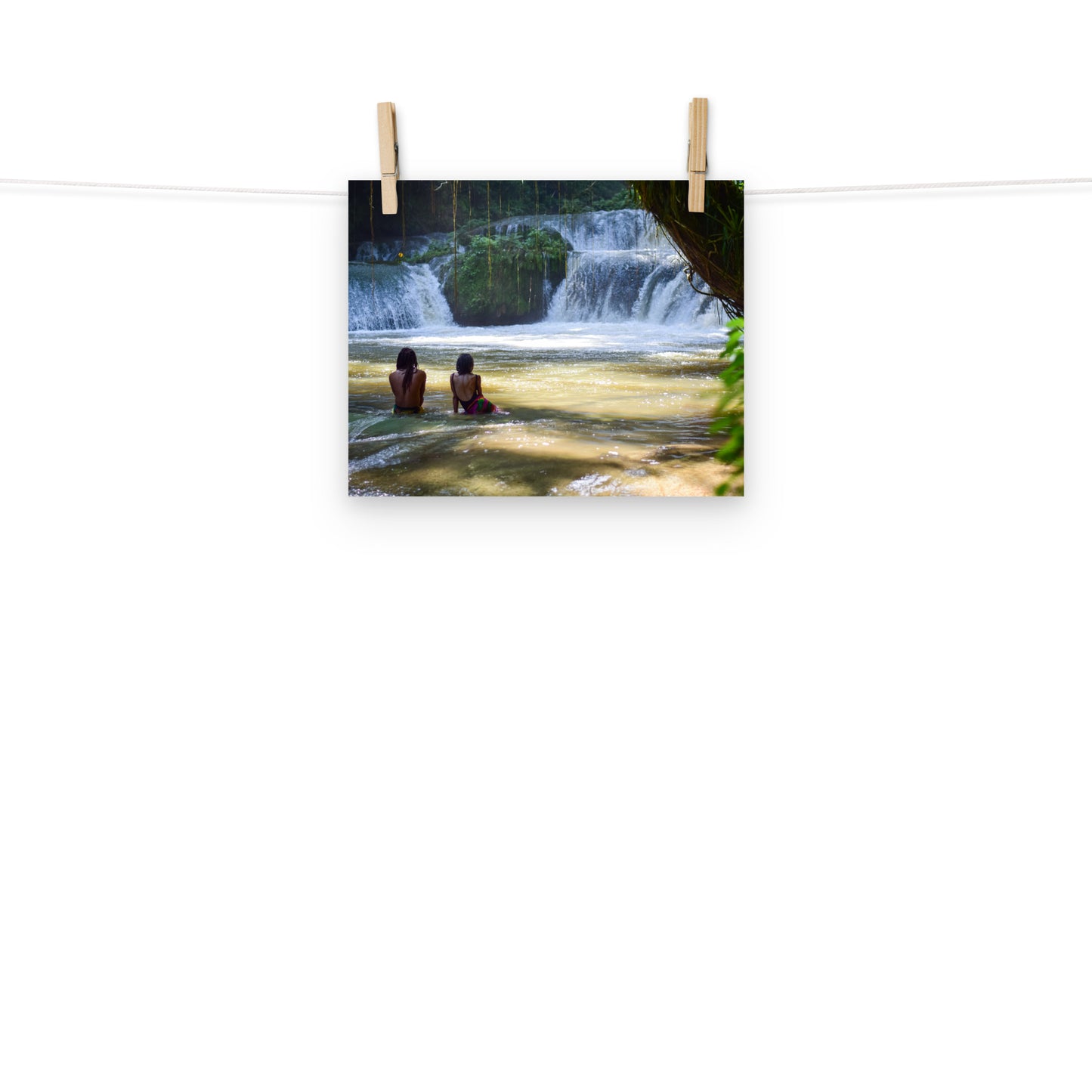 A dreamy photo of a couple with locs relaxing in Y.S. Falls, St. Elizabeth, Jamaica.