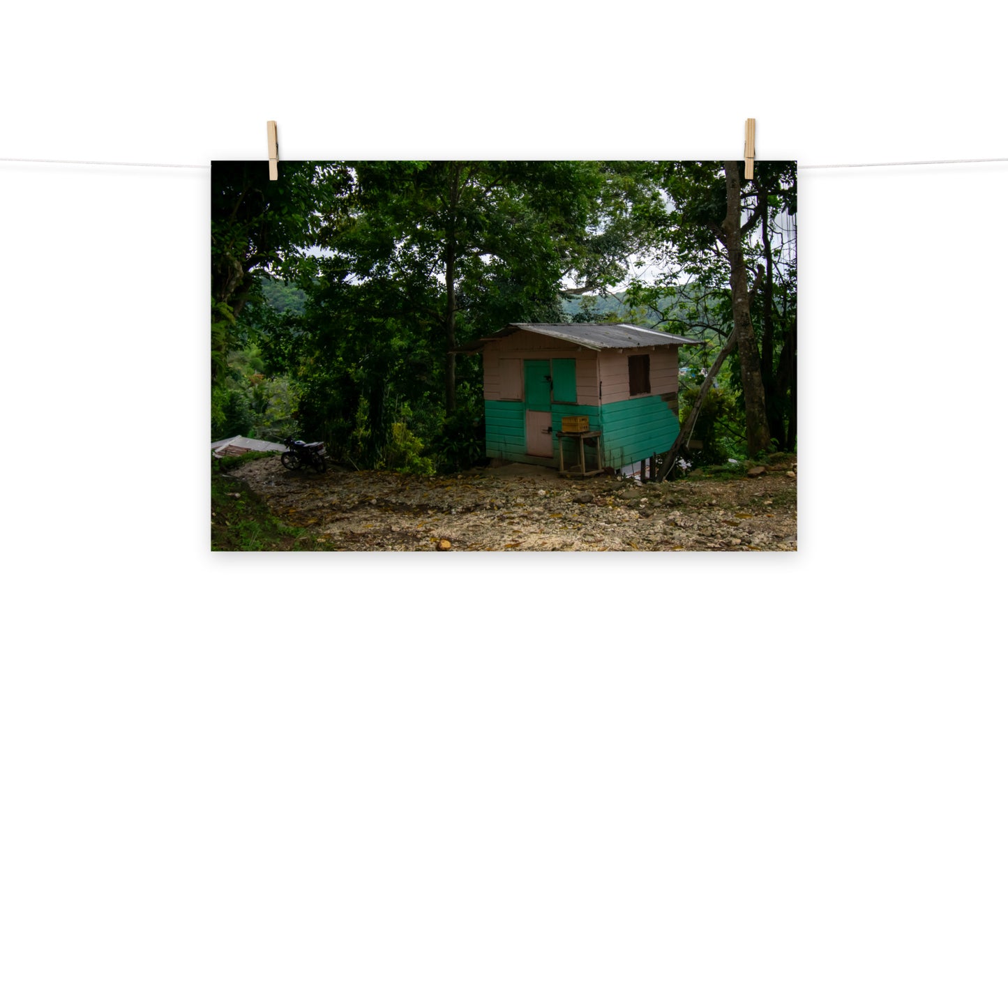 A photo of a little shop on the edge of a hill in Hanover, Jamaica.